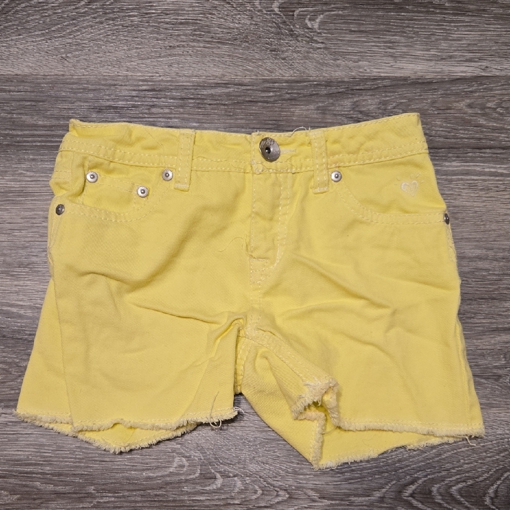 Justice Neon Yellow Cutoff Jean Shorts 12S